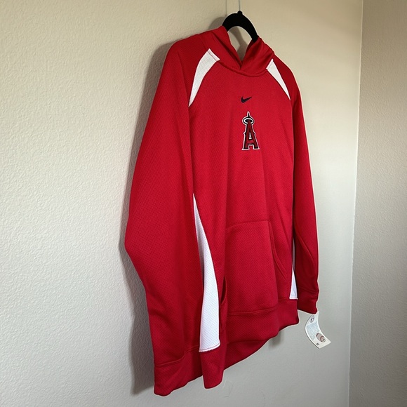 Nike Anaheim Angels Red Hooded Pullover FitDry Sweatshirt - Picture 5 of 8